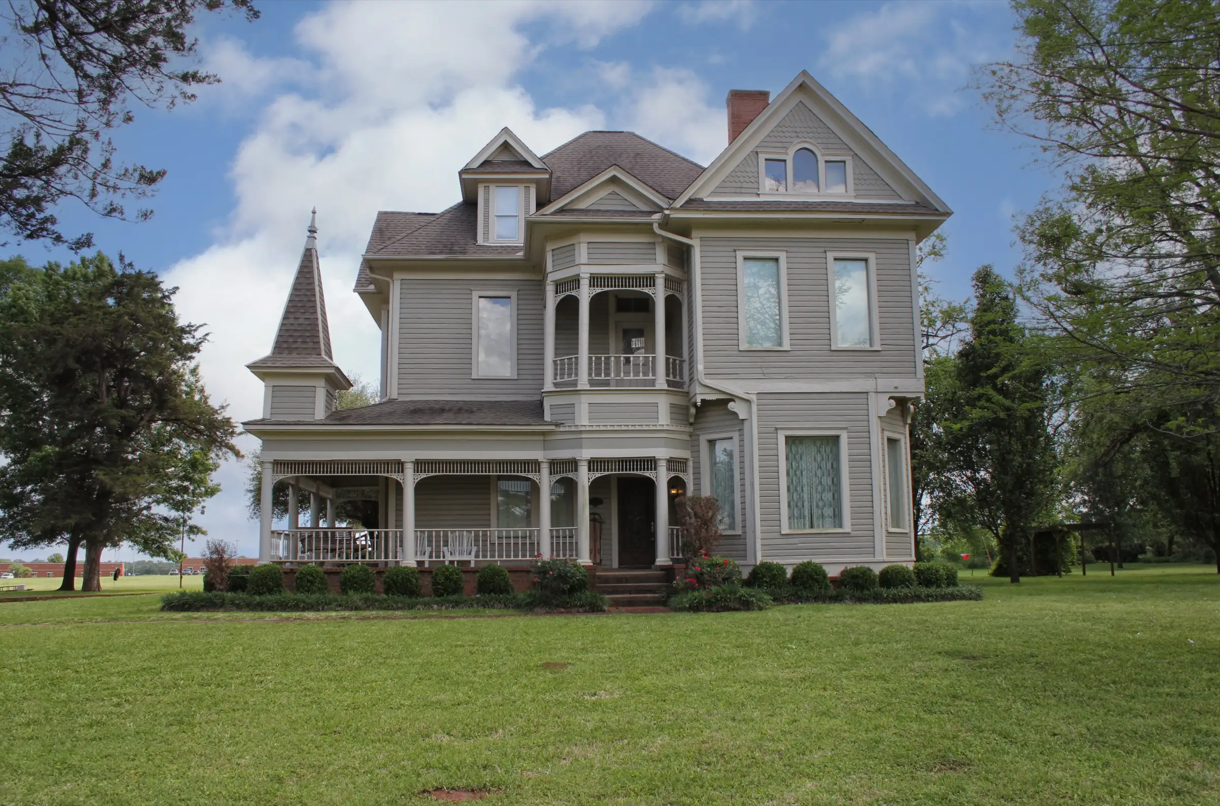 Brick home with a front lawn
